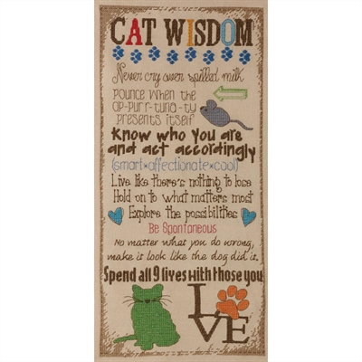 Cat Wisdom Counted Cross Stitch Kit